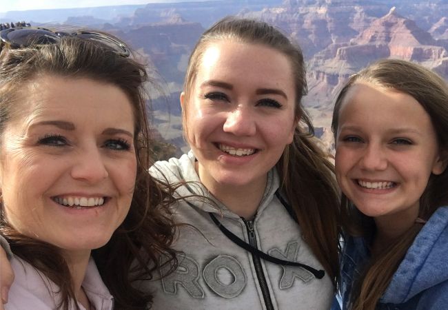 Robyn Brown with her daughters from her previous marriage. 
